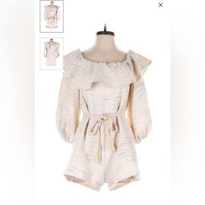 Something navy beige romper